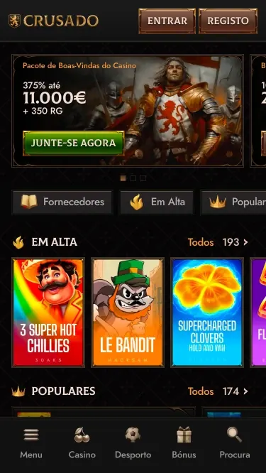 Crusado mobile lobby as seen from the UK
